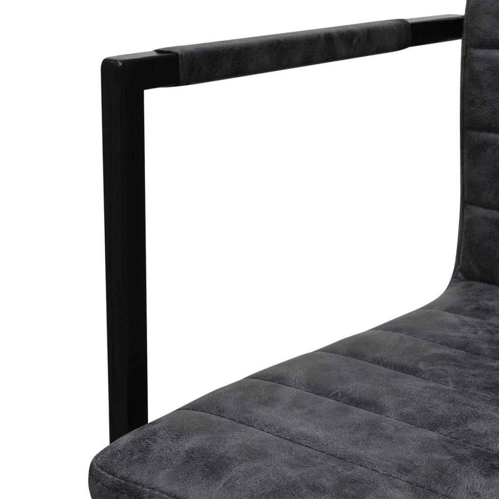 Cadeiras de jantar cantilever 2 pcs couro artificial preto - Image 5