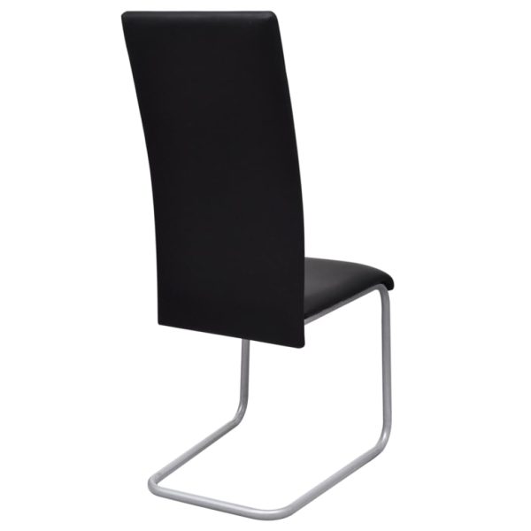Cadeiras de jantar cantilever 2 pcs couro artificial preto - Image 5