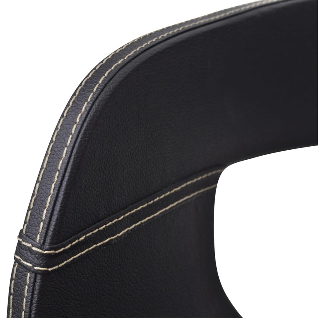 Cadeiras jantar 4 pcs madeira curvada e couro artificial preto - Image 4