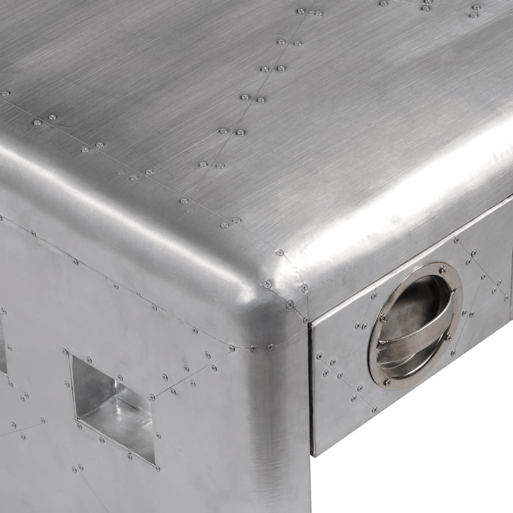 Mesa de centro aviador c/ 3 gavetas piloto de aeronave vintage - Image 4