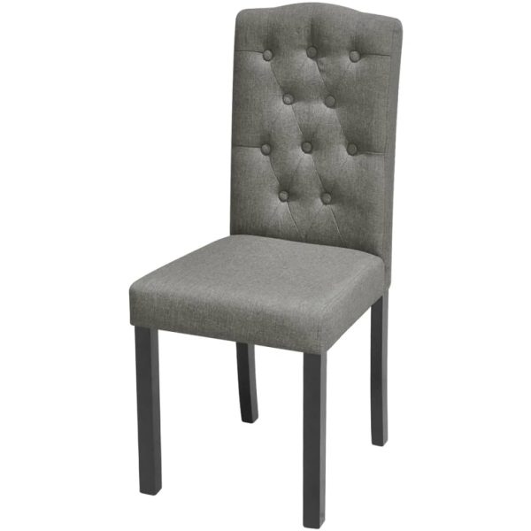 Cadeiras de jantar 4 pcs tecido cinzento - Image 2