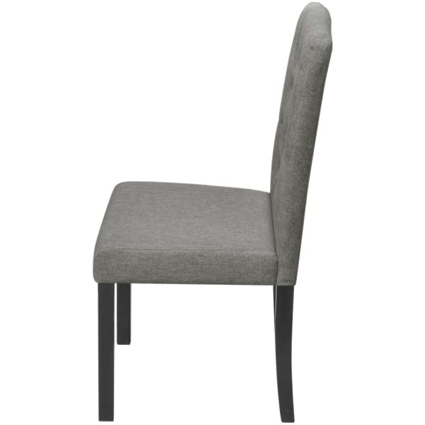 Cadeiras de jantar 4 pcs tecido cinzento - Image 4