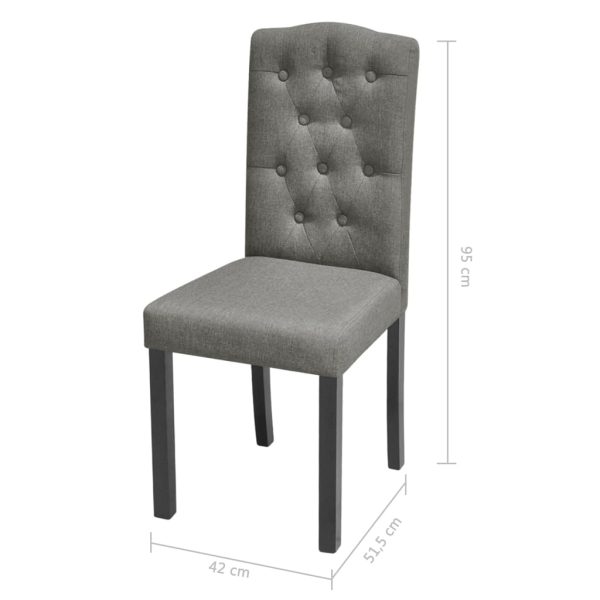 Cadeiras de jantar 4 pcs tecido cinzento - Image 7