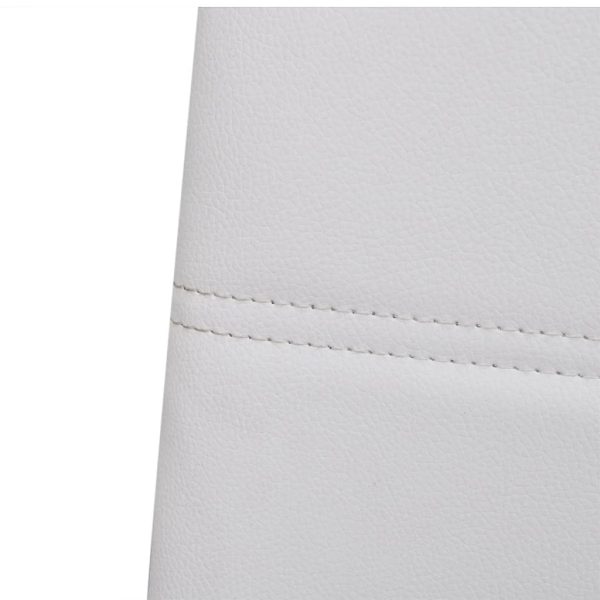 Cadeiras de jantar cantilever 6 pcs couro artificial branco - Image 6
