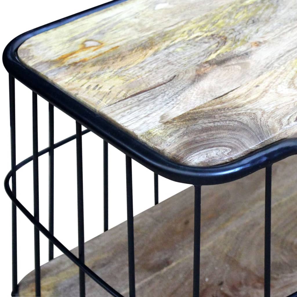 Armário TV madeira de mangueira sólida 100x40x45 cm - Image 7