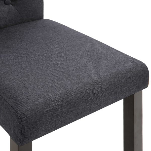 Cadeiras de jantar 2 pcs tecido cinzento-escuro - Image 6