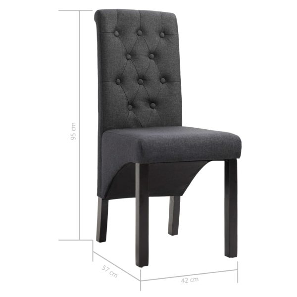 Cadeiras de jantar 2 pcs tecido cinzento-escuro - Image 8