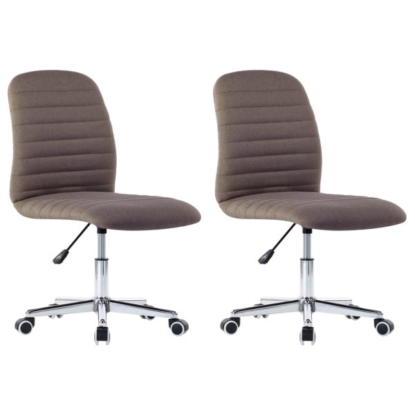 Cadeiras de jantar 2 pcs tecido cinzento-acastanhado - Image 2