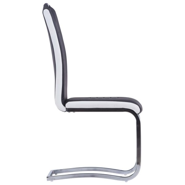 Cadeiras de jantar cantilever 2 pcs couro artificial preto - Image 4