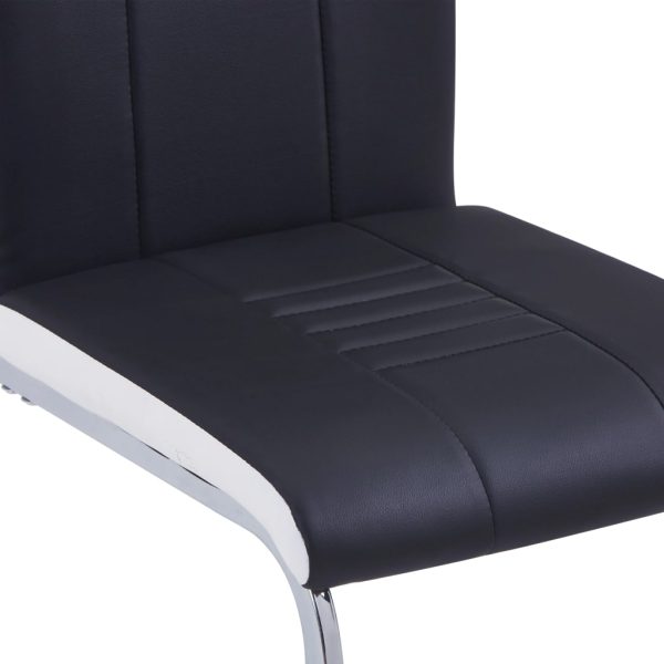 Cadeiras de jantar cantilever 2 pcs couro artificial preto - Image 5