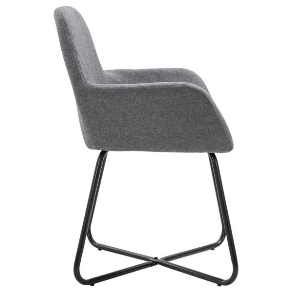 Cadeiras de jantar 2 pcs tecido cinzento-escuro - Image 4