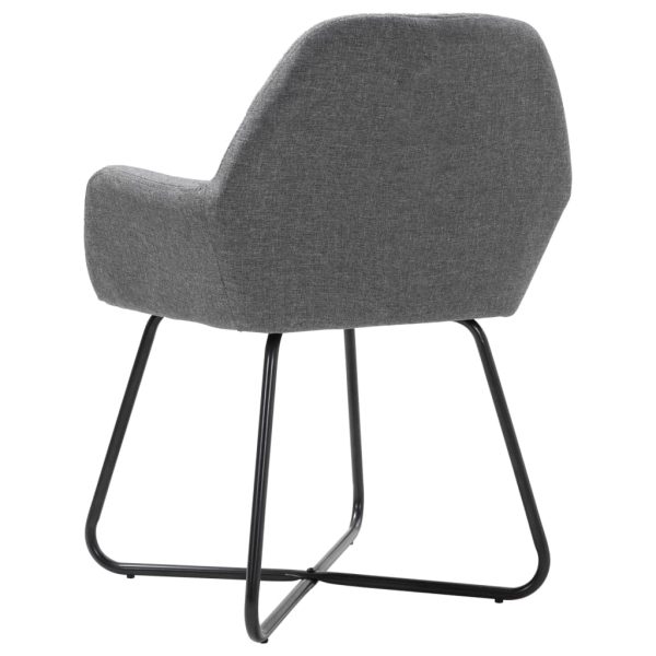 Cadeiras de jantar 2 pcs tecido cinzento-escuro - Image 5