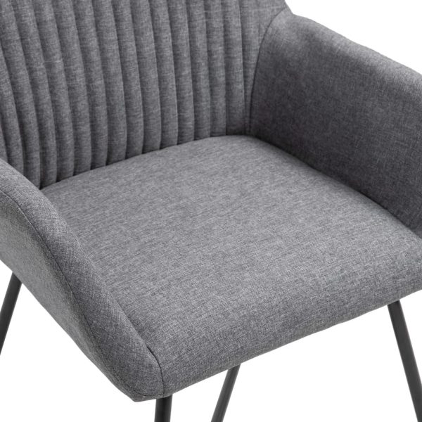 Cadeiras de jantar 2 pcs tecido cinzento-escuro - Image 6
