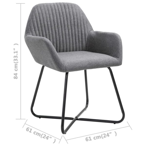 Cadeiras de jantar 2 pcs tecido cinzento-escuro - Image 8