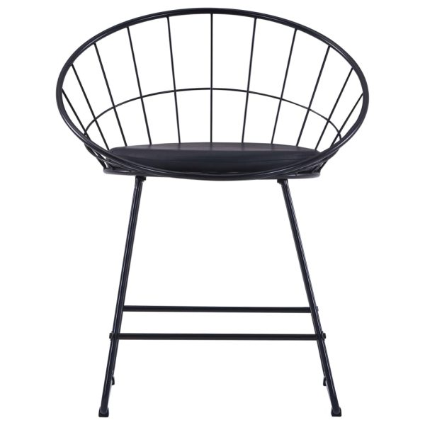 Cadeiras jantar c/ assentos em couro artificial 4 pcs aço preto - Image 2
