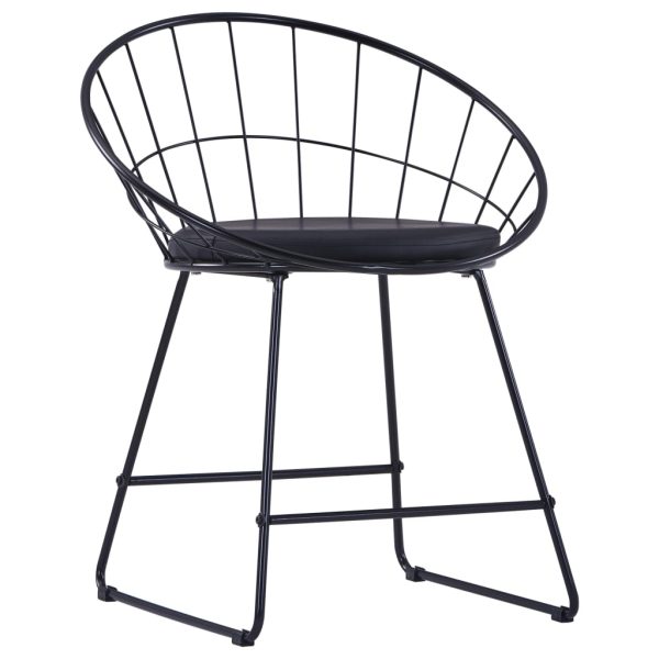 Cadeiras jantar c/ assentos em couro artificial 4 pcs aço preto - Image 3