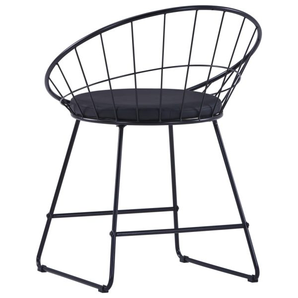 Cadeiras jantar c/ assentos em couro artificial 4 pcs aço preto - Image 5