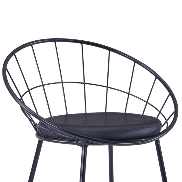 Cadeiras jantar c/ assentos em couro artificial 4 pcs aço preto - Image 6