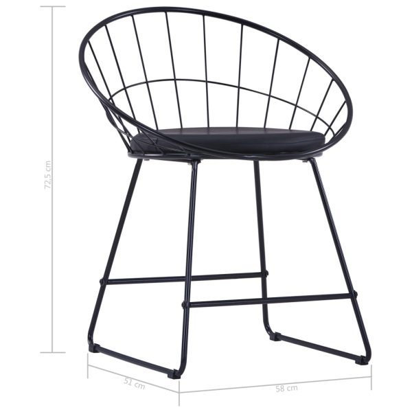 Cadeiras jantar c/ assentos em couro artificial 6 pcs aço preto - Image 8