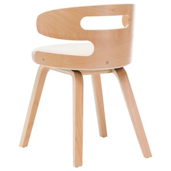 Cadeiras jantar 2 pcs madeira curvada e couro artificial creme - Image 4