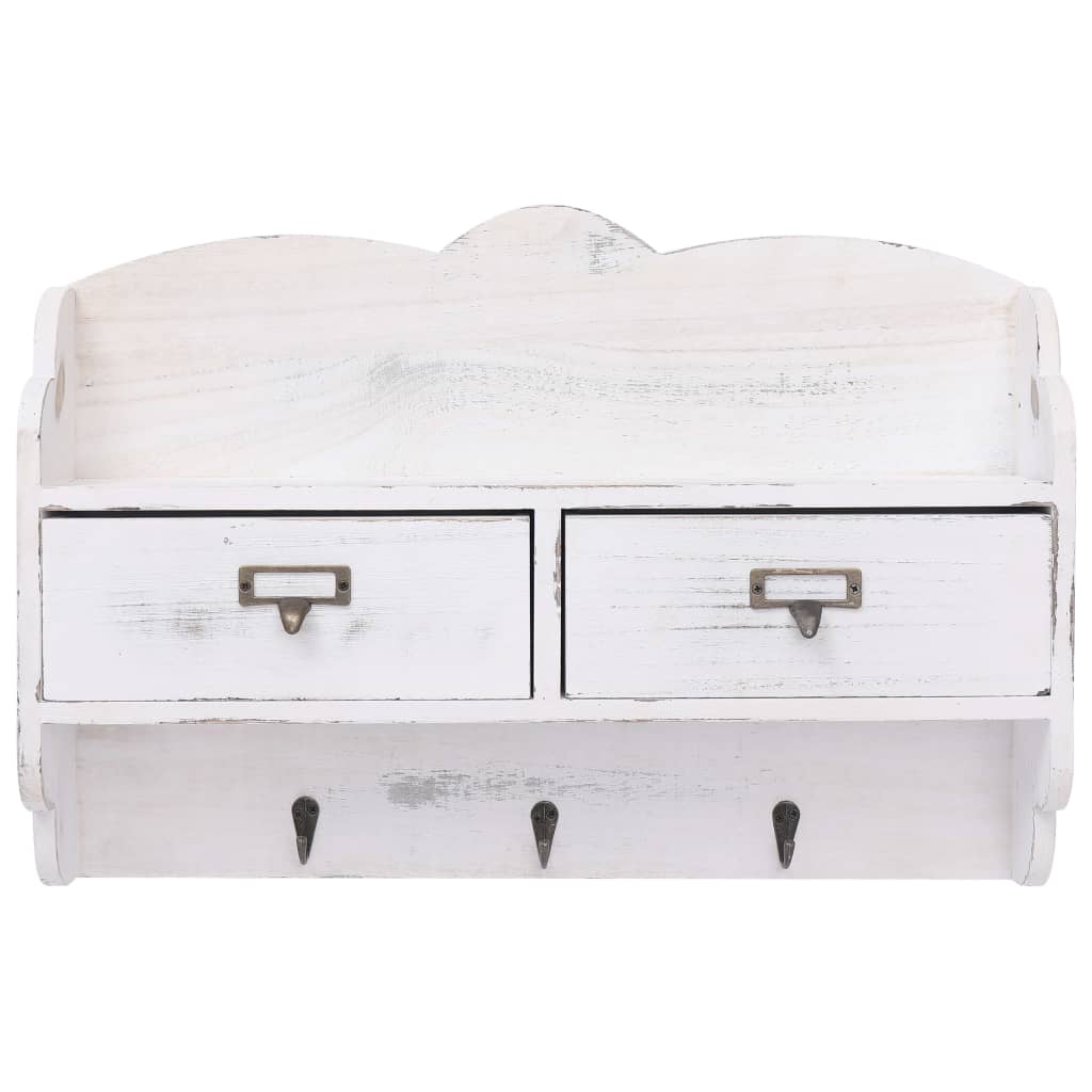 Cabide de parede 50x10x34 cm madeira branco - Image 3