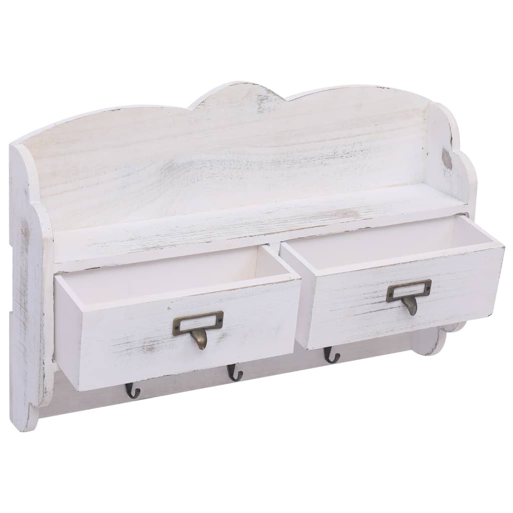 Cabide de parede 50x10x34 cm madeira branco - Image 4
