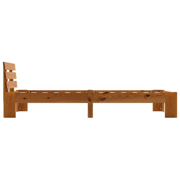 Estrutura de cama 90x200 cm pinho maciço castanho mel - Image 4