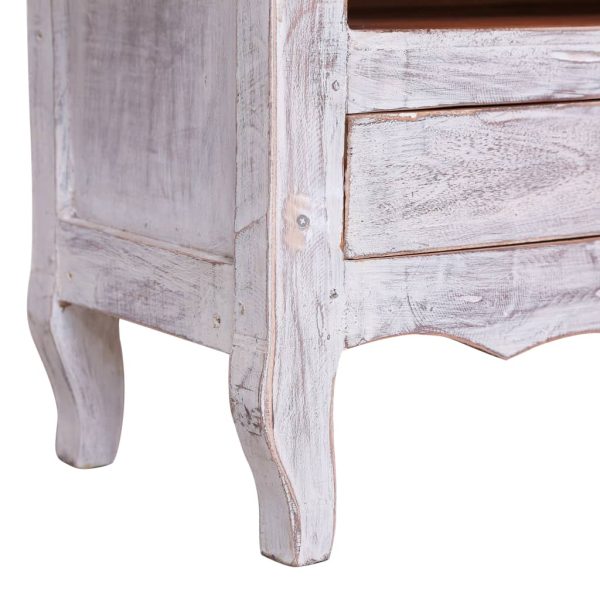 Móvel de TV 120x30x40 cm madeira de mogno maciça branco - Image 6