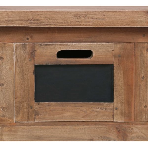 Móvel de TV com 3 gavetas 120x30x40 cm madeira de mogno maciça - Image 6