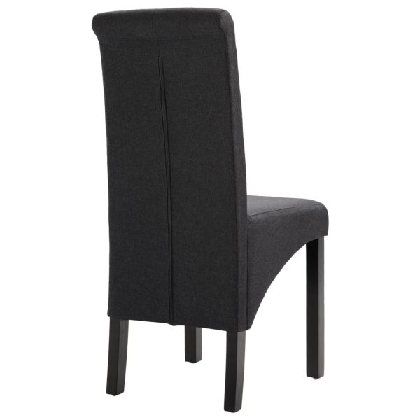 Cadeiras de jantar 4 pcs tecido cinzento-escuro - Image 5