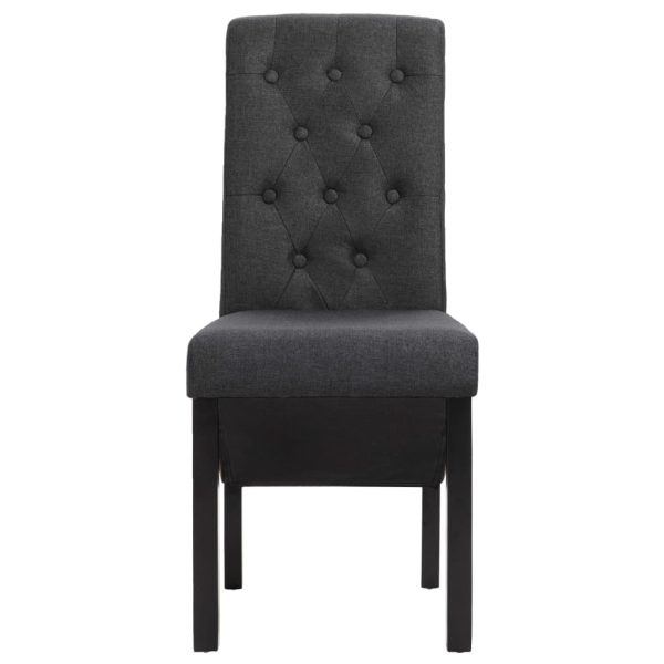 Cadeiras de jantar 6 pcs tecido cinzento-escuro - Image 3