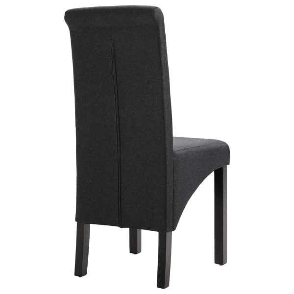 Cadeiras de jantar 6 pcs tecido cinzento-escuro - Image 5