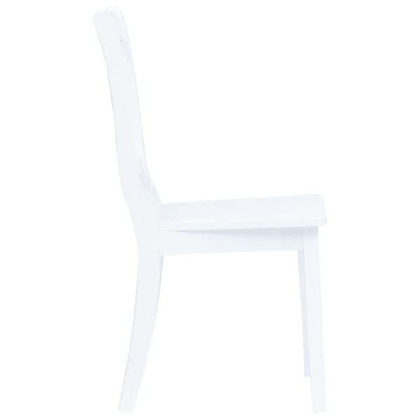 Cadeiras de jantar 6 pcs seringueira maciça branco - Image 3