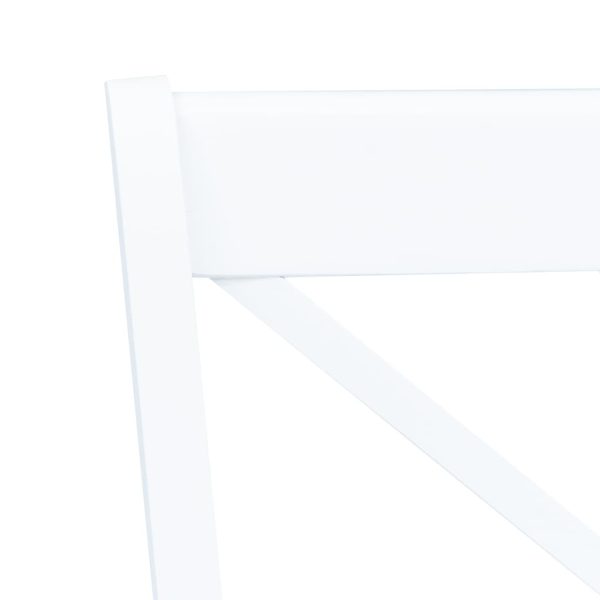 Cadeiras de jantar 6 pcs seringueira maciça branco - Image 5