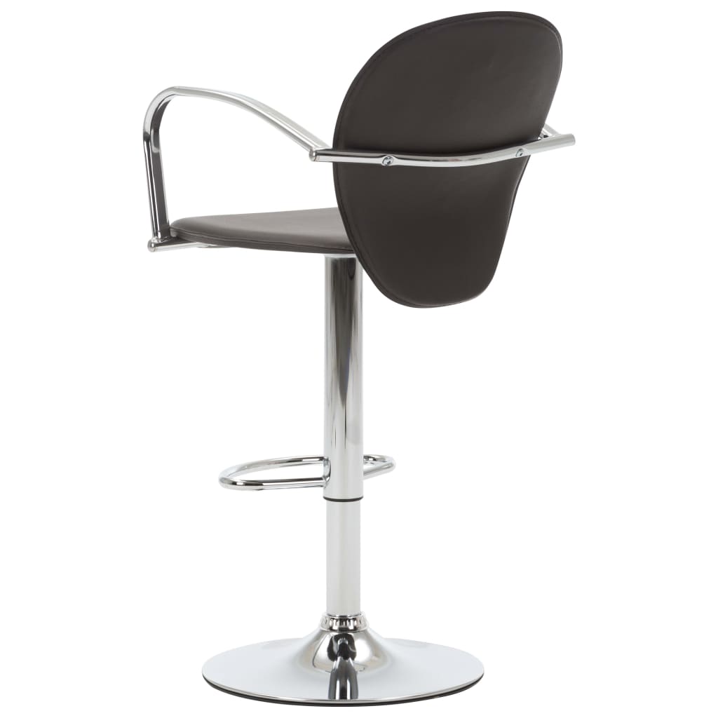 Bancos de bar c/ apoios braços 2 pcs couro artificial castanho - Image 4