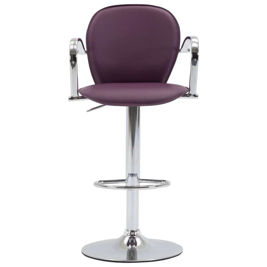 Bancos de bar com apoios de braços 2 pcs couro artificial roxo - Image 3