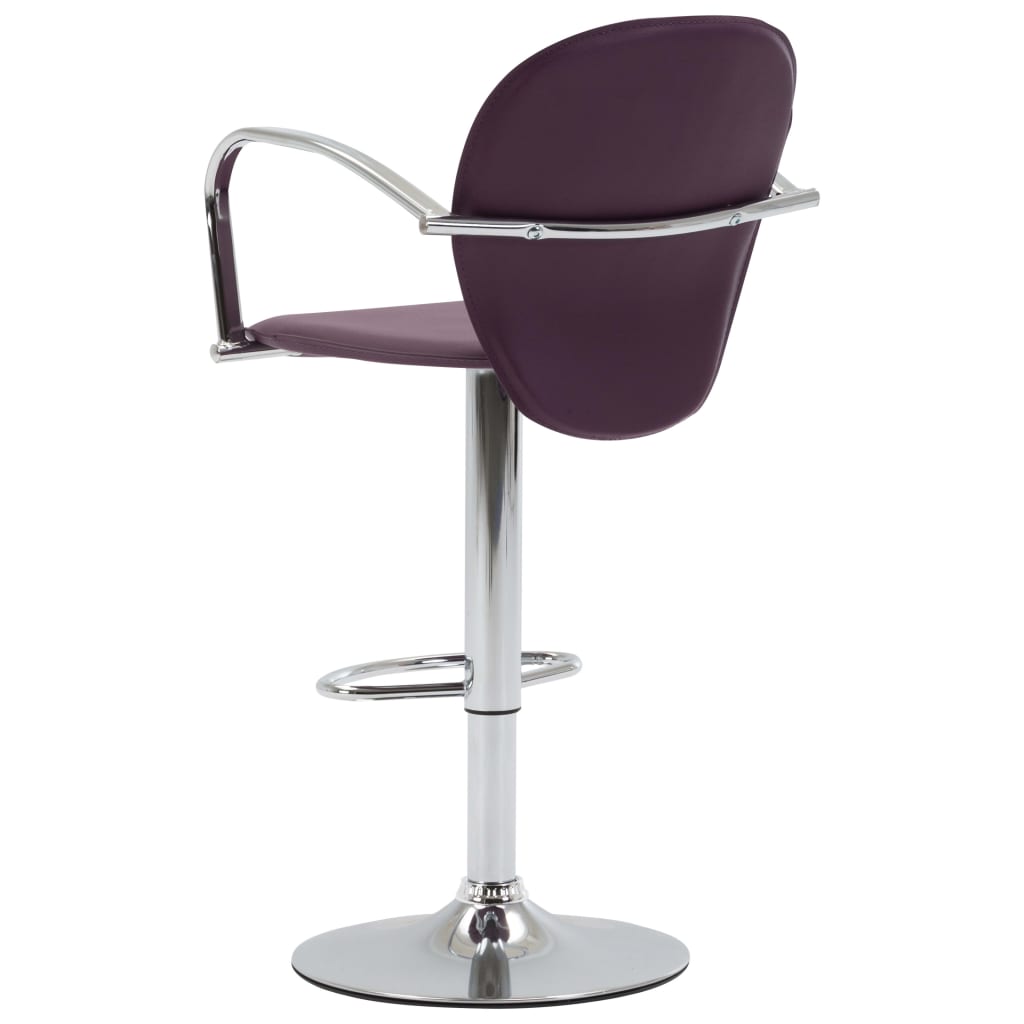 Bancos de bar com apoios de braços 2 pcs couro artificial roxo - Image 4