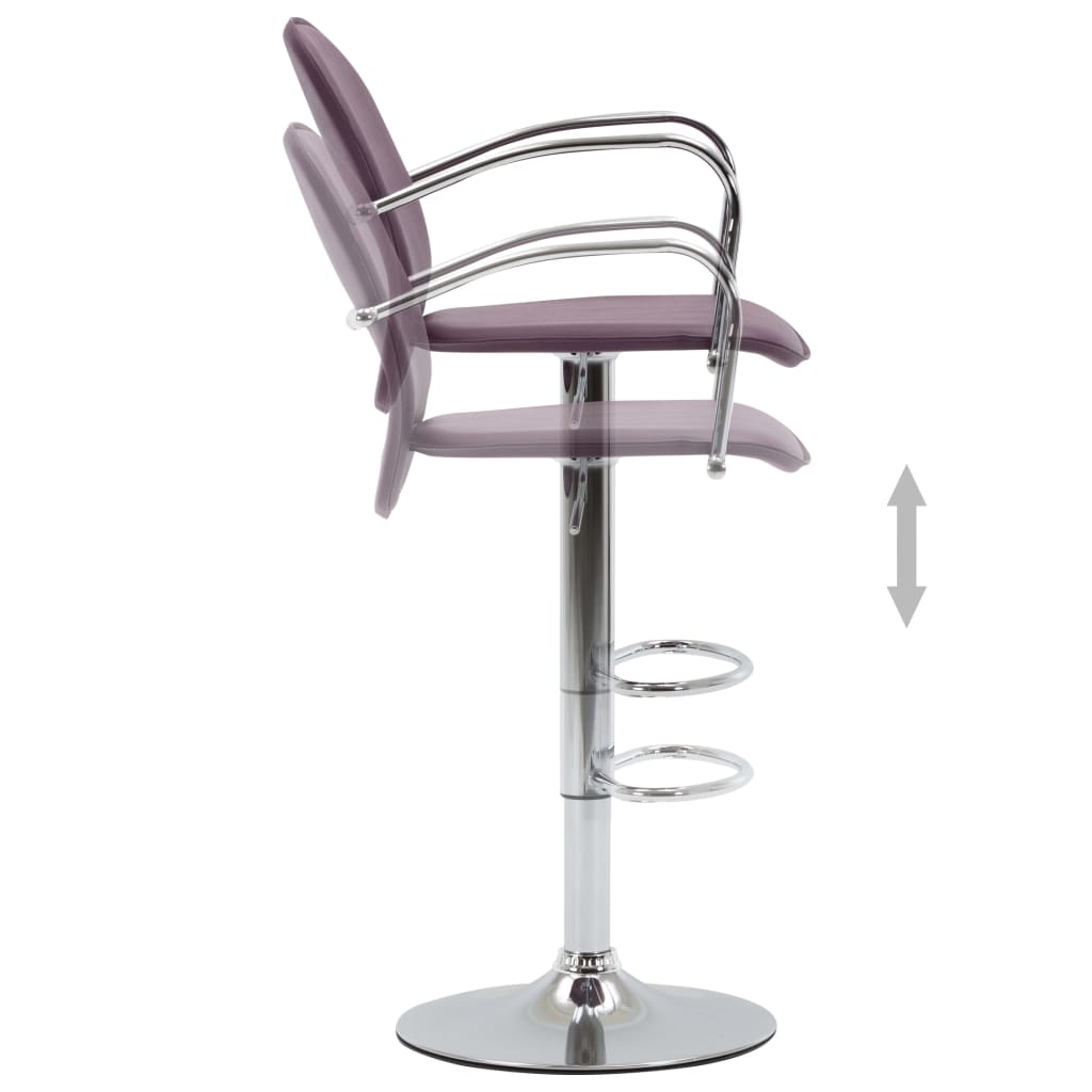 Bancos de bar com apoios de braços 2 pcs couro artificial roxo - Image 5
