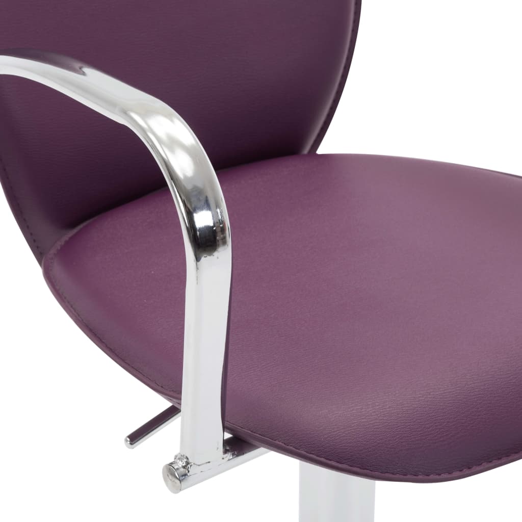 Bancos de bar com apoios de braços 2 pcs couro artificial roxo - Image 7