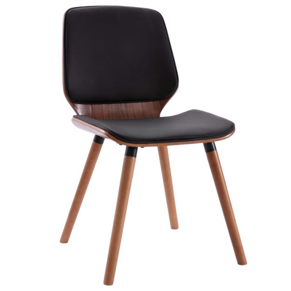 Cadeiras de jantar 2 pcs couro artificial preto - Image 3