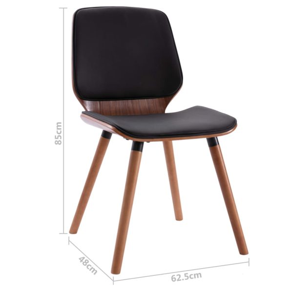 Cadeiras de jantar 2 pcs couro artificial preto - Image 8