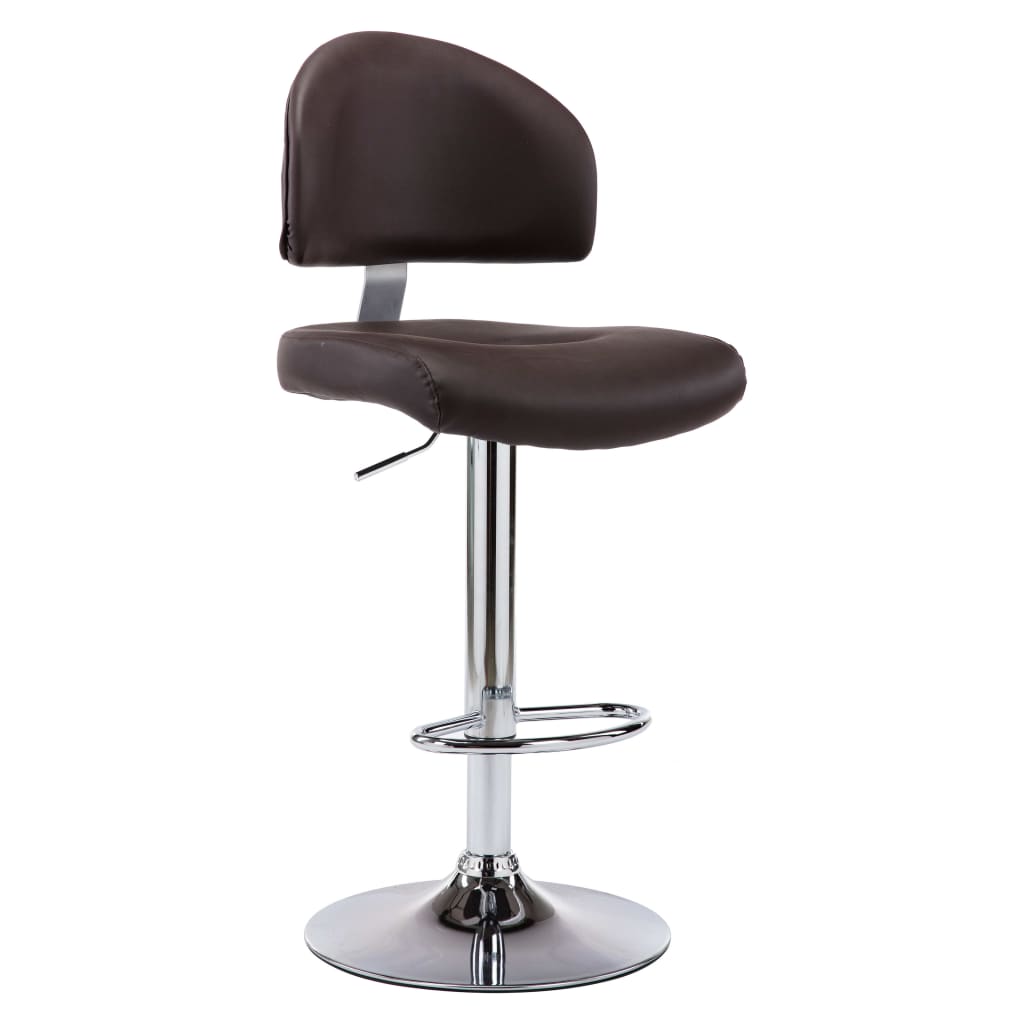Bancos de bar 2 pcs couro artificial castanho - Image 2