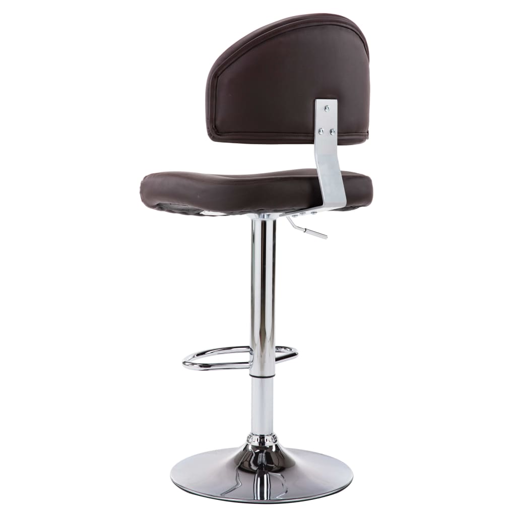 Bancos de bar 2 pcs couro artificial castanho - Image 4