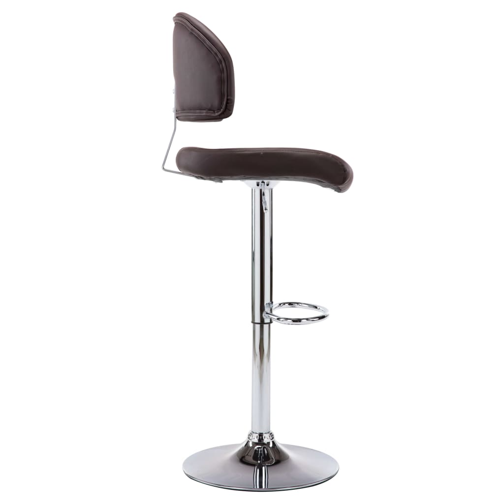 Bancos de bar 2 pcs couro artificial castanho - Image 5