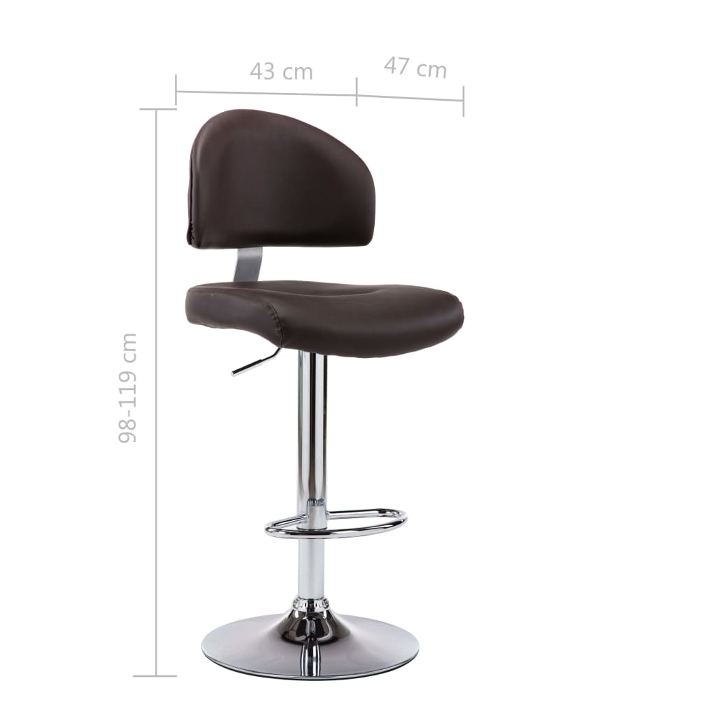 Bancos de bar 2 pcs couro artificial castanho - Image 8