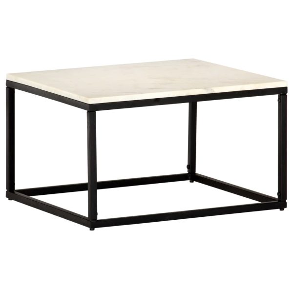Mesa centro 60x60x35cm pedra genuína textura mármore branco - Image 10