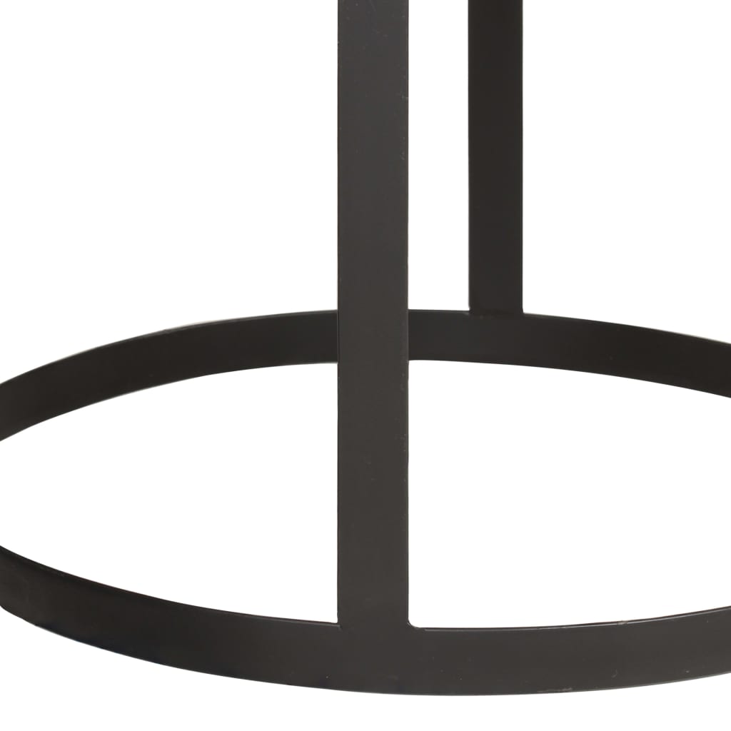 Mesas de apoio redondas 2 pcs madeira mangueira maciça e aço - Image 8