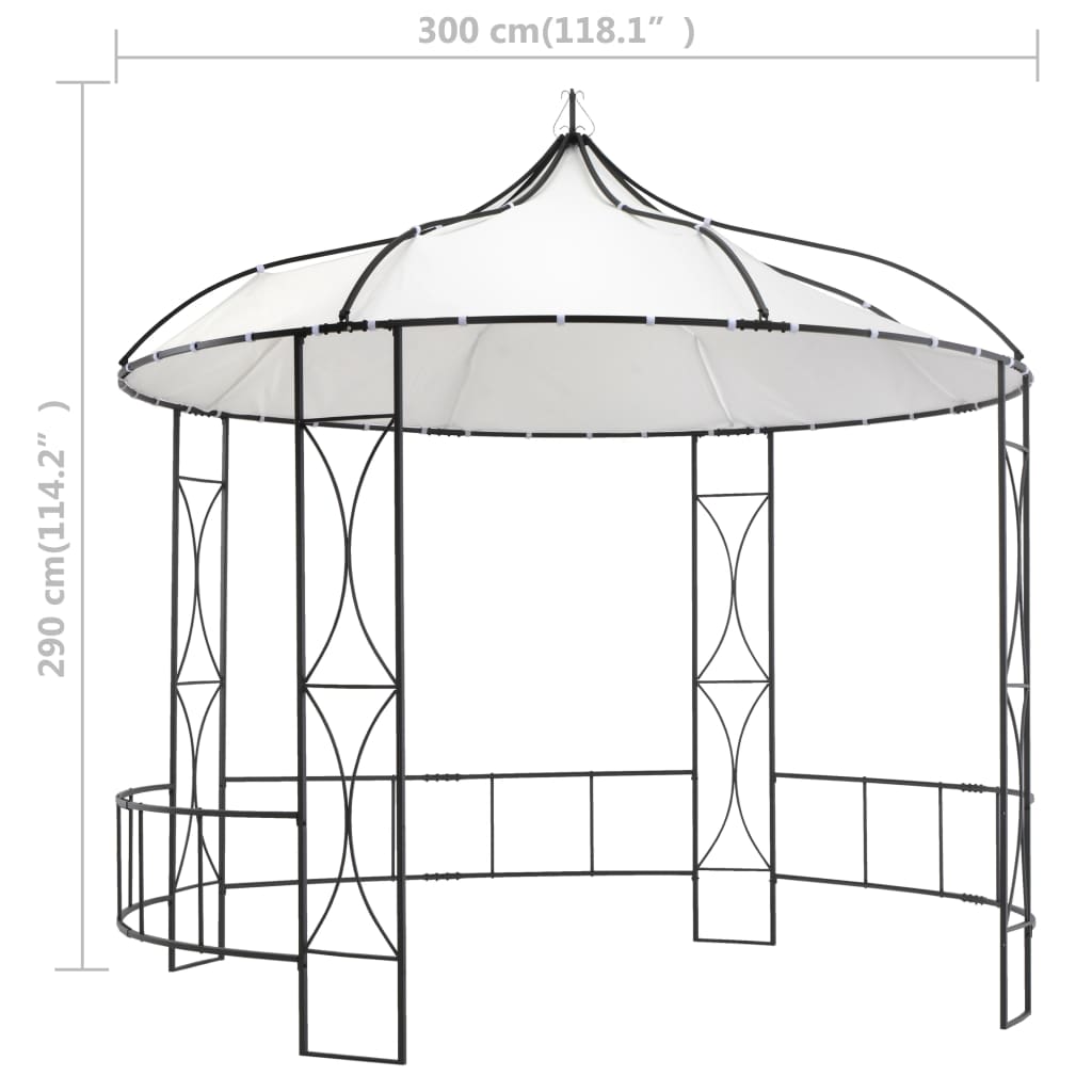 Gazebo redondo 300x290 cm branco - Image 6