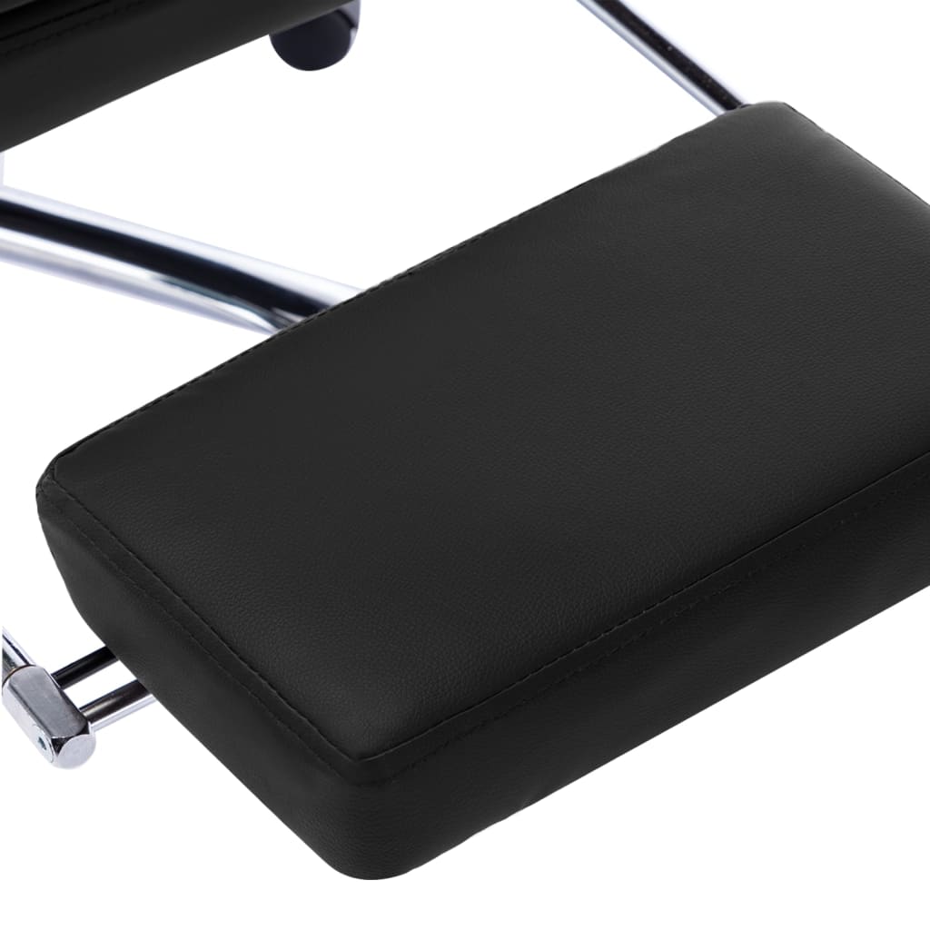 Cadeira de escritório em couro artificial preto - Image 9