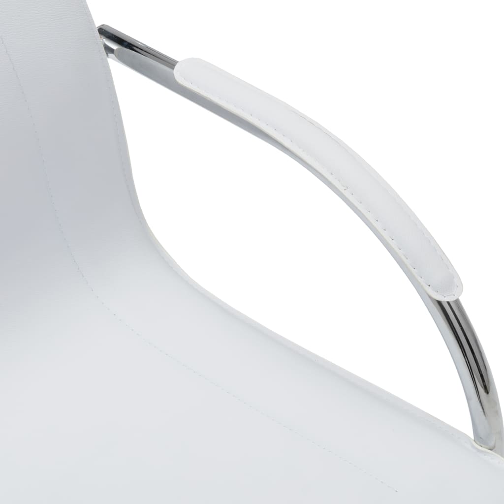 Cadeira de escritório cantilever em couro artificial branco - Image 5